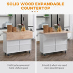 Rolling Kitchen Island on Wheels,Kitchen Cart Breakfast Bar