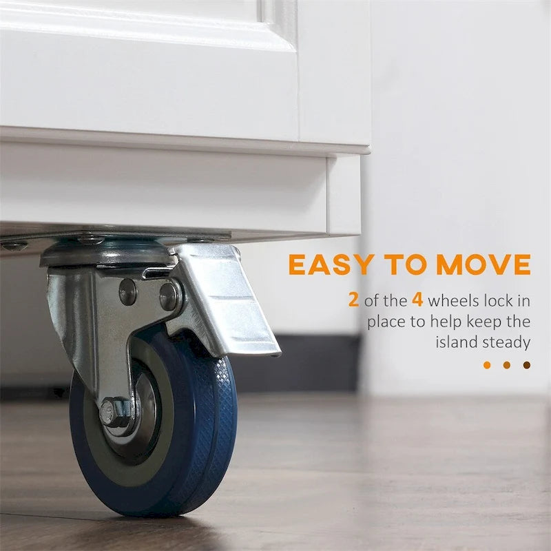 Rolling Kitchen Island on Wheels,Kitchen Cart Breakfast Bar