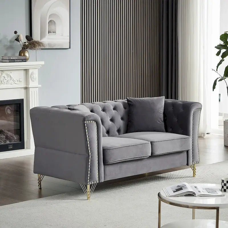60.2 Chesterfield Velvet Sofa