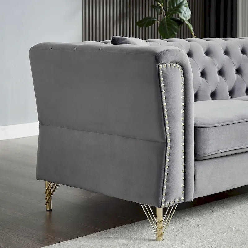 60.2 Chesterfield Velvet Sofa