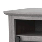 68 Farmhouse Grey Sliding Barn Door TV Stand with Storage Open Compartment
