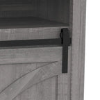 68 Farmhouse Grey Sliding Barn Door TV Stand with Storage Open Compartment