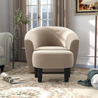 Swivel Accent Chair with Ottoman, Comfy Velvet 360 Degree Swivel Barrel Round Club Tub Sofa Chair for Bedroom Reading Room