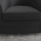 Swivel Accent Chair with Ottoman, Comfy Velvet 360 Degree Swivel Barrel Round Club Tub Sofa Chair for Bedroom Reading Room