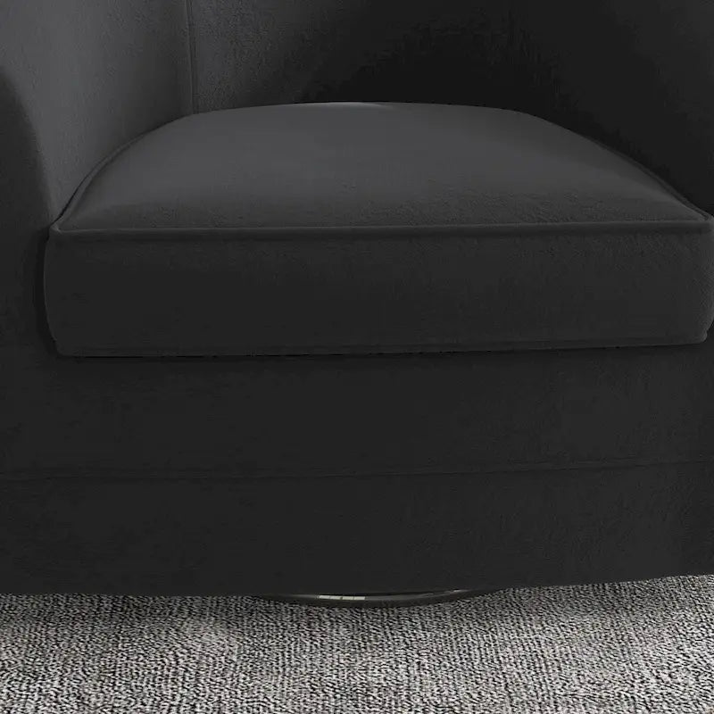 Swivel Accent Chair with Ottoman, Comfy Velvet 360 Degree Swivel Barrel Round Club Tub Sofa Chair for Bedroom Reading Room
