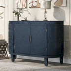 Accent Storage Cabinet Sideboard Wooden Cabinet with Antique Pattern Doors for Hallway, Entryway, Living Room