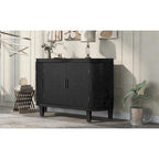 Accent Storage Cabinet Sideboard Wooden Cabinet with Antique Pattern Doors for Hallway, Entryway, Living Room