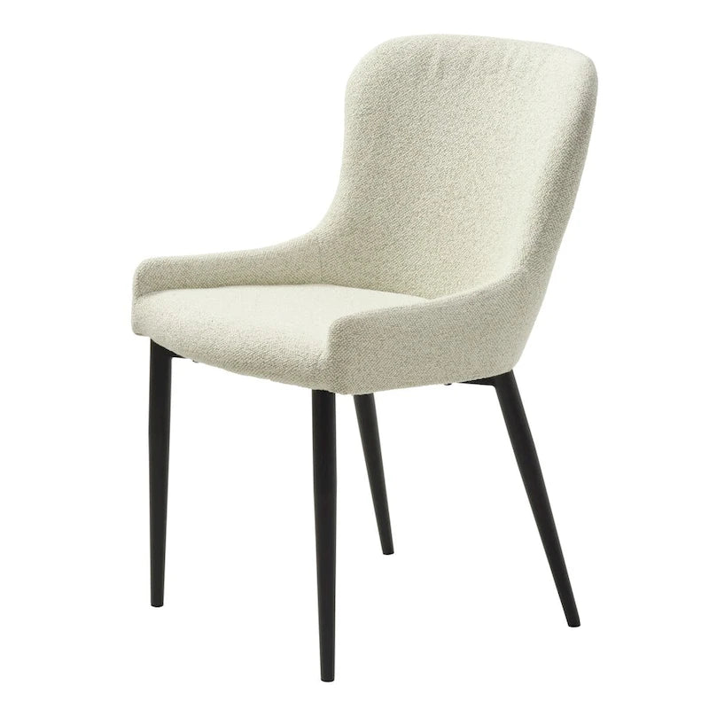 Rye Studio Boucle Dining Chairs with Black Steel Legs, Set of 2