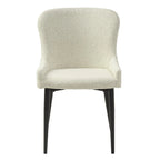 Rye Studio Boucle Dining Chairs with Black Steel Legs, Set of 2