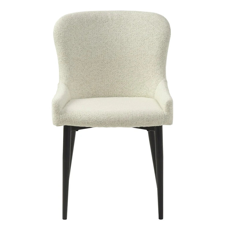 Rye Studio Boucle Dining Chairs with Black Steel Legs, Set of 2