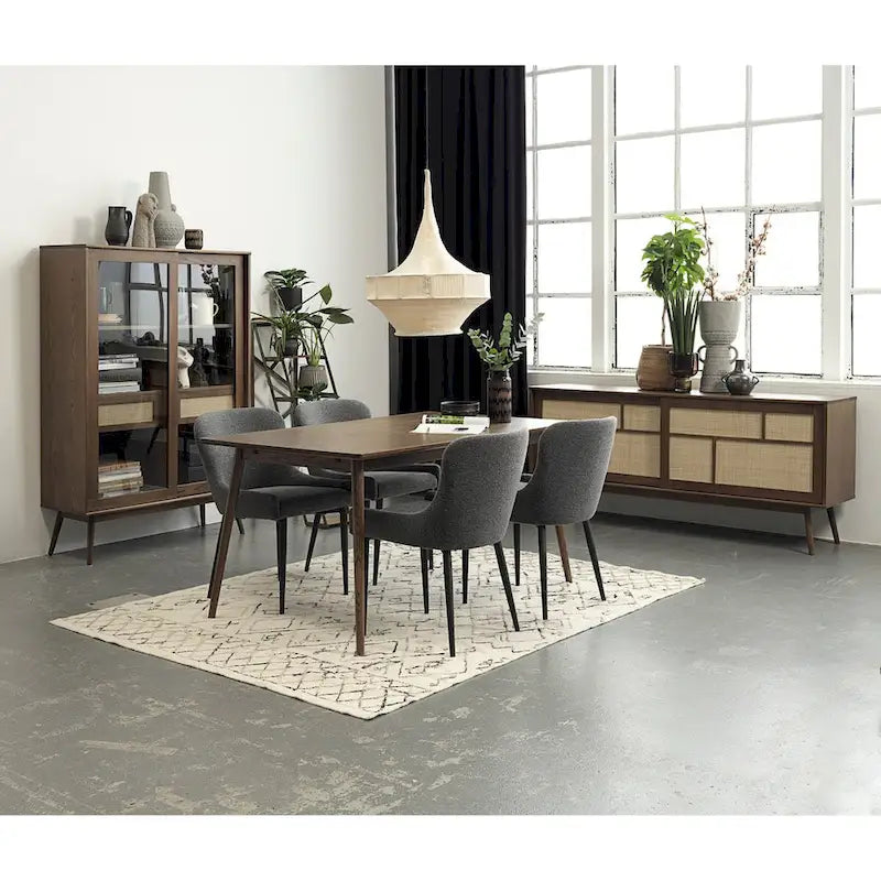 Rye Studio Boucle Dining Chairs with Black Steel Legs, Set of 2