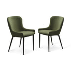 Rye Studio Boucle Dining Chairs with Black Steel Legs, Set of 2