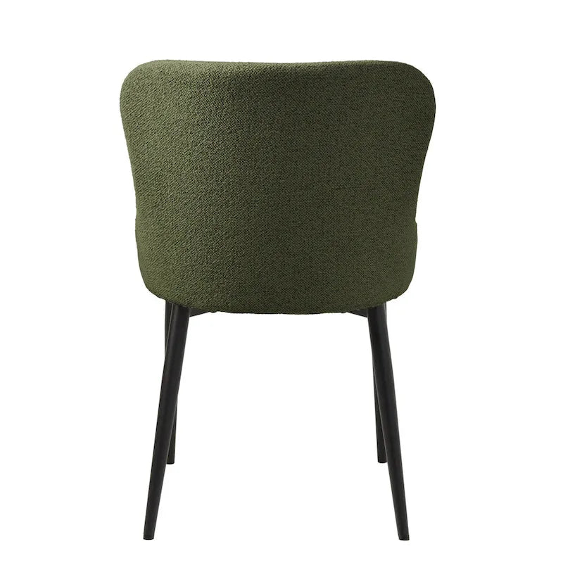 Rye Studio Boucle Dining Chairs with Black Steel Legs, Set of 2