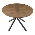 Round Dining Table Black Walnut with X-cross Leg for Kitchen, Dining Room