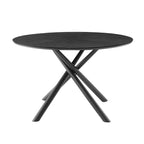 Round Dining Table Black Walnut with X-cross Leg for Kitchen, Dining Room
