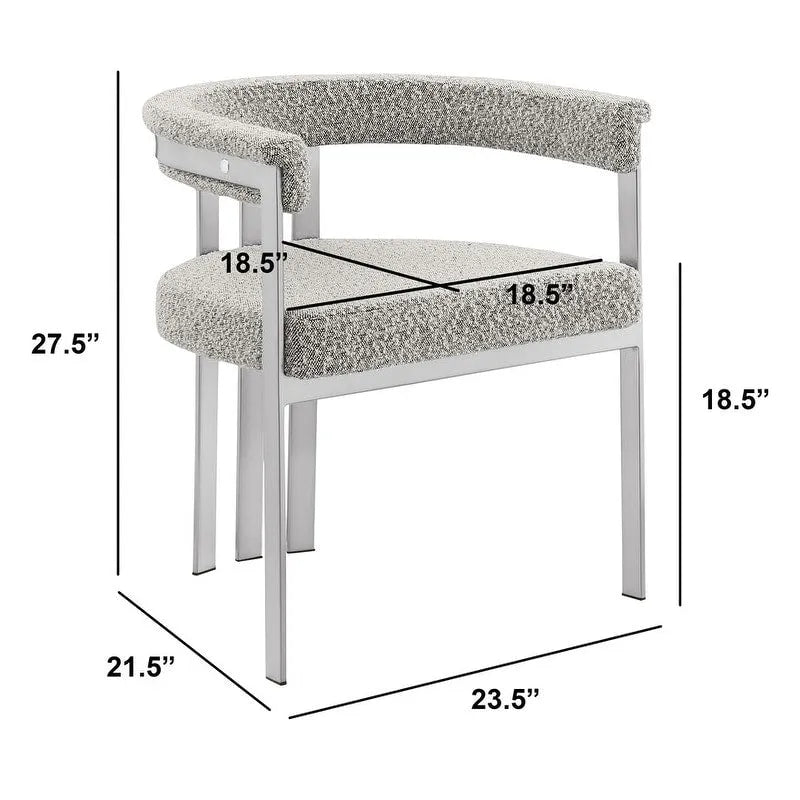 Best Quality Furniture Matte Brushed Chrome Dining Chairs (Set of 2) - N/A