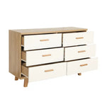 Modern White Oak Storage Solid Wood Drawer Dresser Side Cabinet