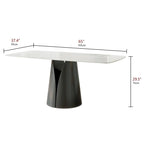 Lesly Modern Rectangle White 65 in. Dining Table for 6 Seats - 65D37.4W29.52H