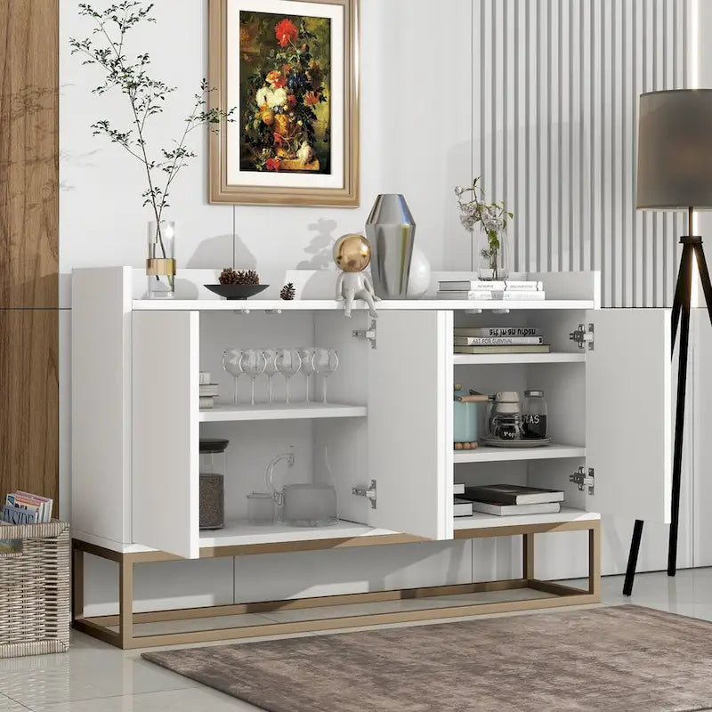 Sideboard Buffet Cabinet with Large Storage Space - 60L x 15.7W x 33.8H
