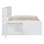 Merax Full Size Wood Daybed with Cabinets, Shelves and 4 Drawers