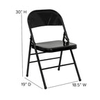 4 Pack Triple Braced & Double Hinged Metal Folding Chair