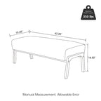 Glitzhome 42.25W Modern Leatherette Bench with Walnut Rubberwood Legs