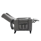 Modern Button Tufted Wingback Push Back Fabric Recliner Chair