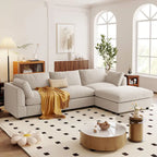 Upholstery Convertible Sectional Sofa,L Shaped Couch with Reversible Chaise for Living Room