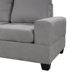 112-inch Modern L-shaped Sectional Sofa with Reversible Chaise, Storage Ottoman and Two Cup Holders - 112W x 80D x 33.7H