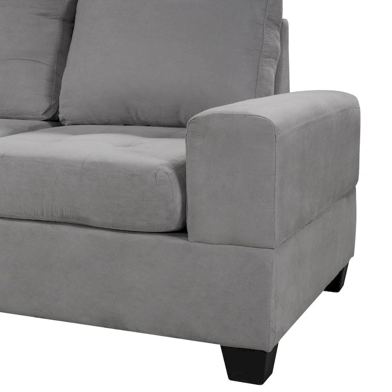 112-inch Modern L-shaped Sectional Sofa with Reversible Chaise, Storage Ottoman and Two Cup Holders - 112W x 80D x 33.7H