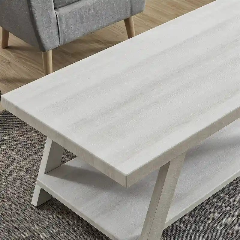 Contemporary Wood Coffee Table with Shelf