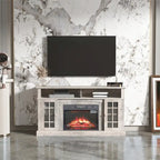TV stand with electronic fireplace and remote control