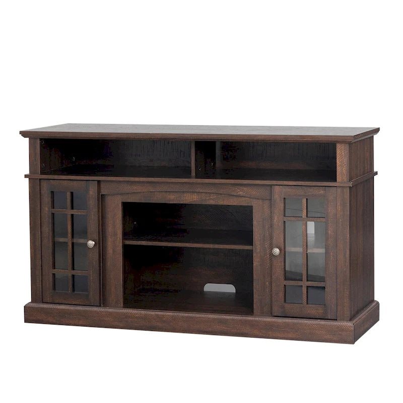 TV stand with electronic fireplace and remote control