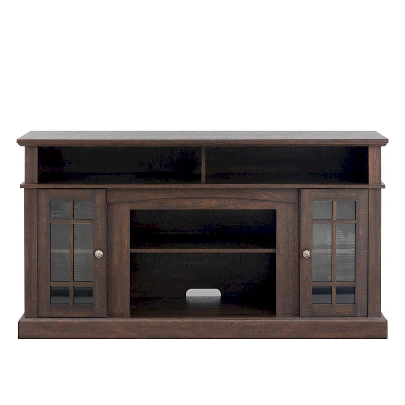 TV stand with electronic fireplace and remote control