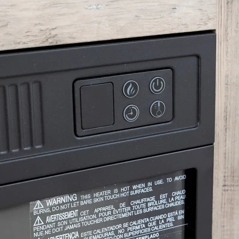 TV stand with electronic fireplace and remote control