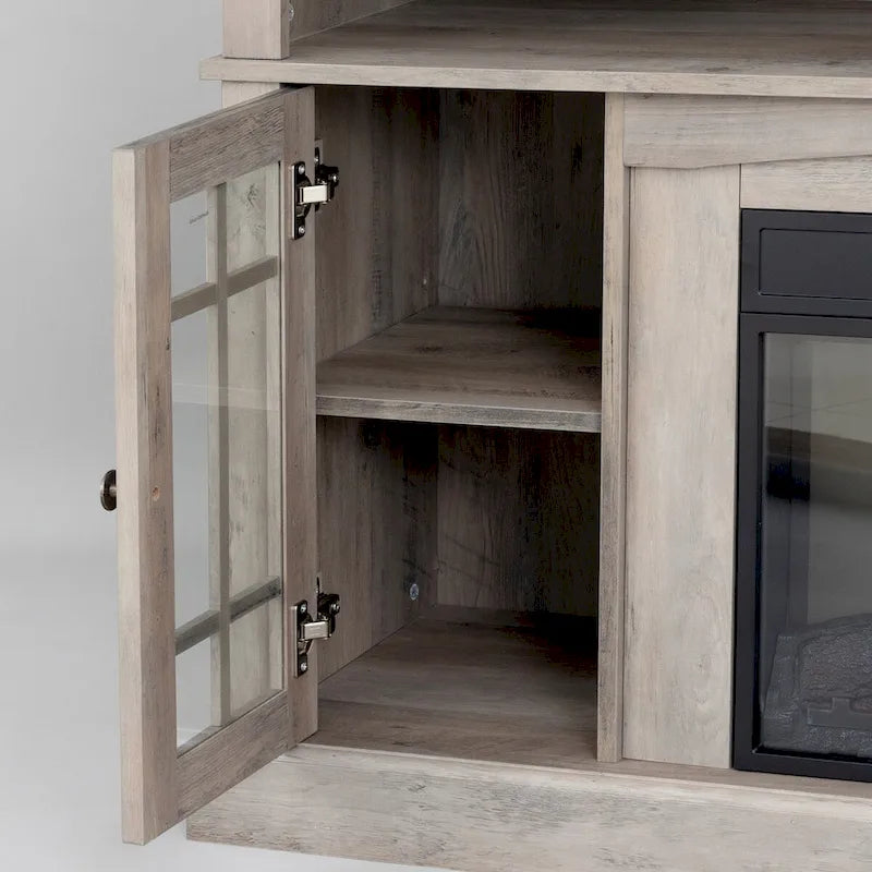 TV stand with electronic fireplace and remote control
