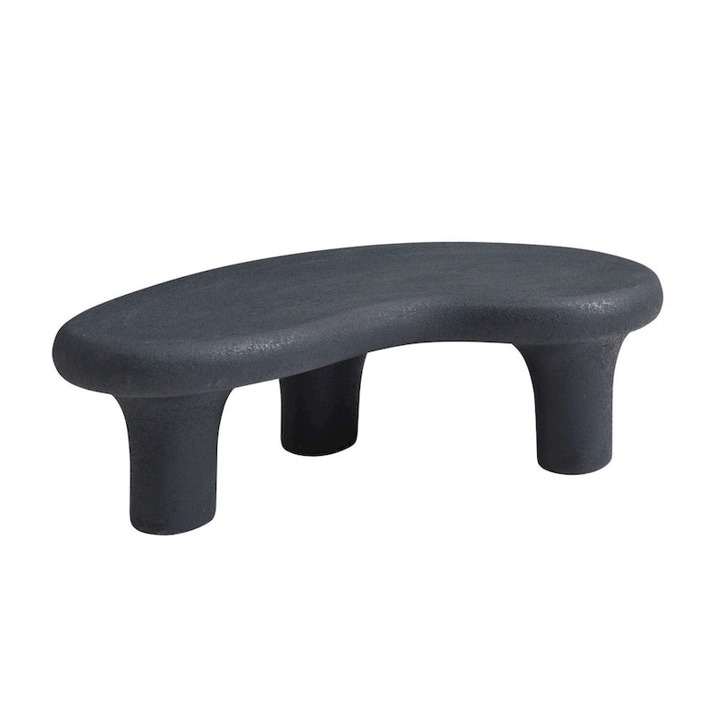 47.24 Fiberglass Cloud Coffee Table Vintage Table with 3 Support Legs, Irregular Center Table, No Need Assembly