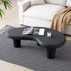 47.24 Fiberglass Cloud Coffee Table Vintage Table with 3 Support Legs, Irregular Center Table, No Need Assembly