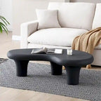 47.24 Fiberglass Cloud Coffee Table Vintage Table with 3 Support Legs, Irregular Center Table, No Need Assembly