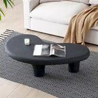 47.24 Fiberglass Cloud Coffee Table Vintage Table with 3 Support Legs, Irregular Center Table, No Need Assembly