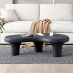 47.24 Fiberglass Cloud Coffee Table Vintage Table with 3 Support Legs, Irregular Center Table, No Need Assembly