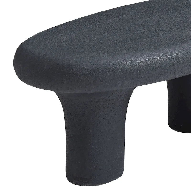 47.24 Fiberglass Cloud Coffee Table Vintage Table with 3 Support Legs, Irregular Center Table, No Need Assembly