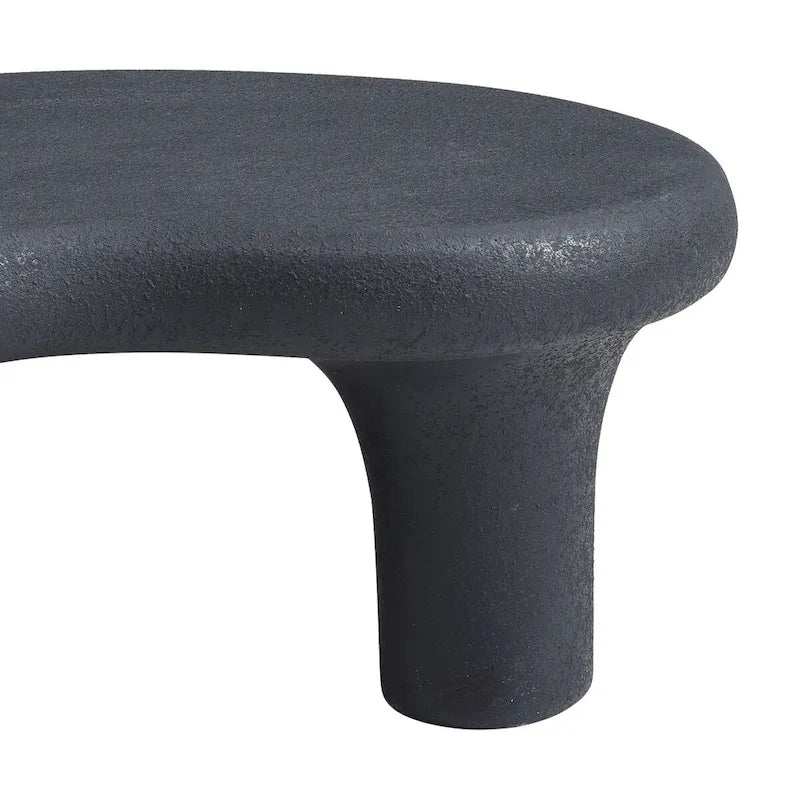 47.24 Fiberglass Cloud Coffee Table Vintage Table with 3 Support Legs, Irregular Center Table, No Need Assembly