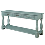 Wood Console Table with 3 Drawers and 1 Bottom Shelf