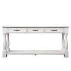 Wood Console Table with 3 Drawers and 1 Bottom Shelf