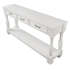 Wood Console Table with 3 Drawers and 1 Bottom Shelf