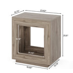 23.62-inch Farmhouse Rectangular End Side Table Nightstand Bedside Table for Living Room