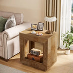23.62-inch Farmhouse Rectangular End Side Table Nightstand Bedside Table for Living Room