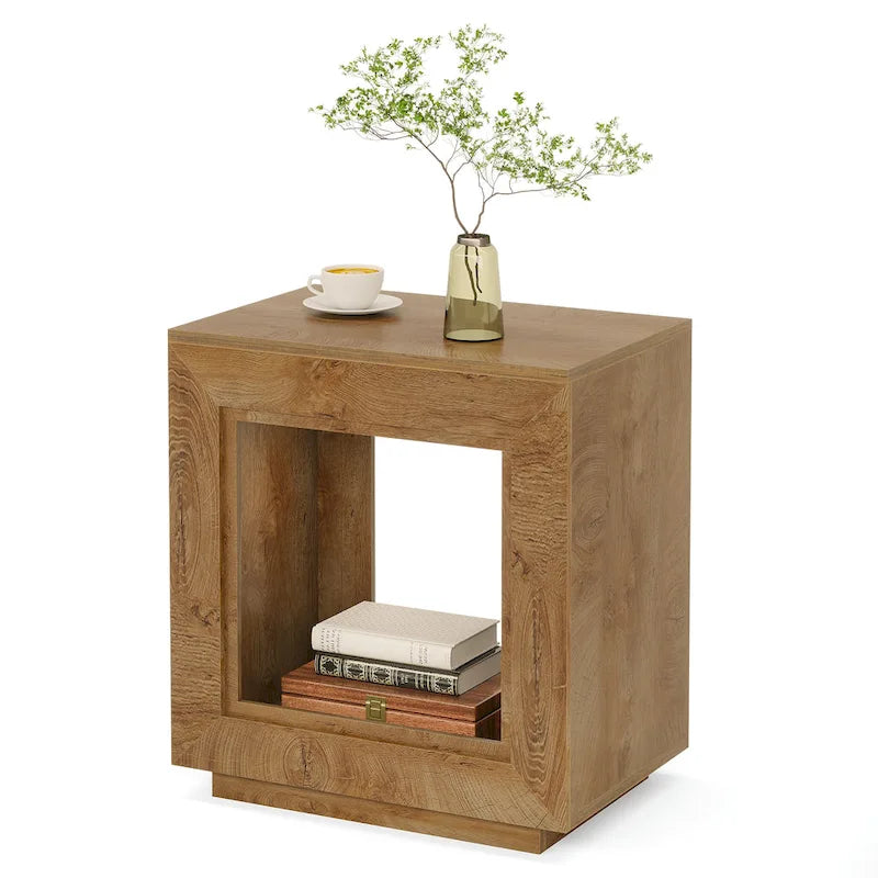 23.62-inch Farmhouse Rectangular End Side Table Nightstand Bedside Table for Living Room
