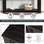 Pine Wood Console Table with 4 Drawers and Bottom Shelf for Entryway Hallway